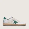 Ball Star pour femme en cuir nappa blanc avec étoile et languette de talon en cuir vert