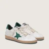 Ball Star pour femme en cuir nappa blanc avec étoile et languette de talon en cuir vert