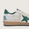 Ball Star pour femme en cuir nappa blanc avec étoile et languette de talon en cuir vert