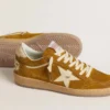 Ball Star pour femme en daim avec étoile en cuir beige et languette de talon en peau de poney