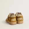 Ball Star pour femme en daim avec étoile en cuir beige et languette de talon en peau de poney