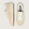 Ball Star pour femme en daim beige avec étoile et languette de talon en cuir blanc