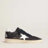 Ball Star pour femme en daim bleu foncé avec étoile et languette de talon en cuir