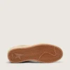 Ball Star pour femme en daim et peau de mouton avec étoile en cuir verni blanc