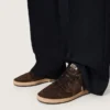 Ball Star pour femme en daim marron avec étoile et languette de talon en cuir marron