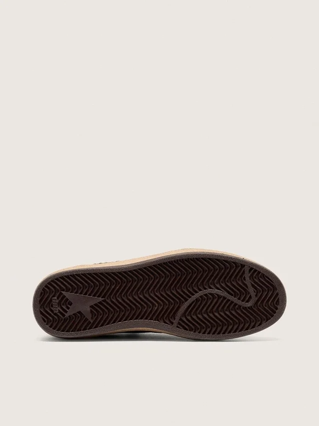 Ball Star pour femme en daim marron avec étoile et languette de talon en cuir marron