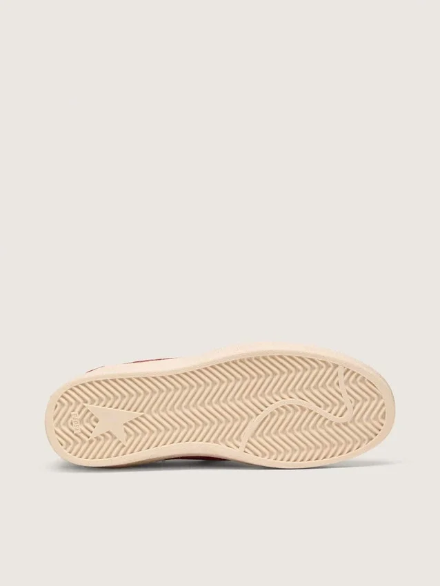 Ball Star pour femme en daim rouge avec étoile et languette de talon en cuir blanc