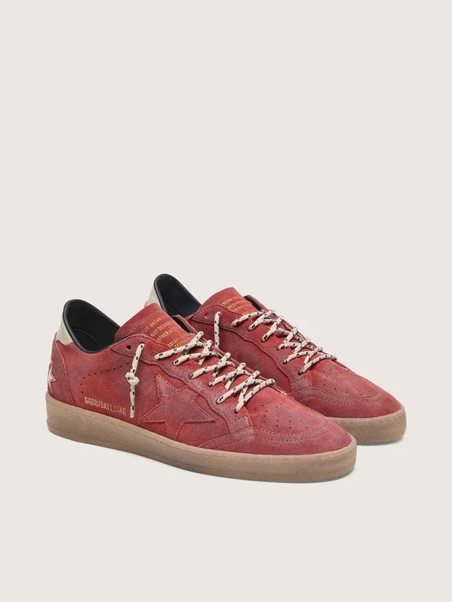 Ball Star pour femme en daim rouge rouille avec étoile ton sur ton