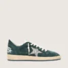 Ball Star pour femme en daim vert avec étoile pailletée argentée