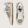 Ball Star pour femme en paillettes argentées avec empiècements en daim gris glacé