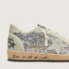 Ball Star pour femme en paillettes argentées avec empiècements en daim gris glacé