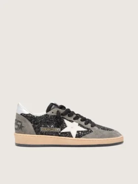 Ball Star pour femme à paillettes, avec étoile en cuir et languette de talon en cuir métallisé