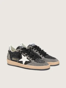 Ball Star pour femme à paillettes, avec étoile en cuir et languette de talon en cuir métallisé