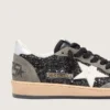 Ball Star pour femme à paillettes, avec étoile en cuir et languette de talon en cuir métallisé