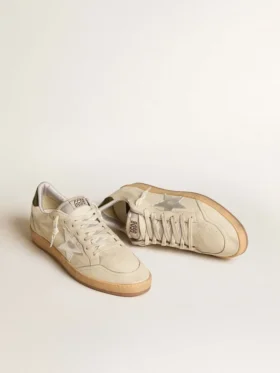 Ball Star pour homme avec étoile en cuir argenté et languette de talon en cuir vert