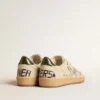 Ball Star pour homme avec étoile en cuir argenté et languette de talon en cuir vert
