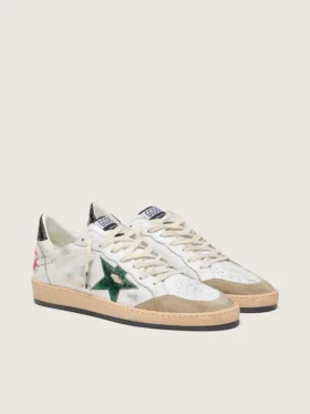 Ball Star pour homme avec étoile en cuir métallisé et languette de talon en cuir gris