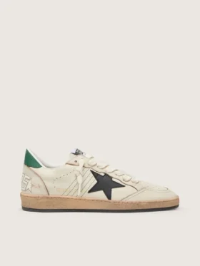 Ball Star pour homme avec étoile en cuir noir et languette de talon en cuir vert