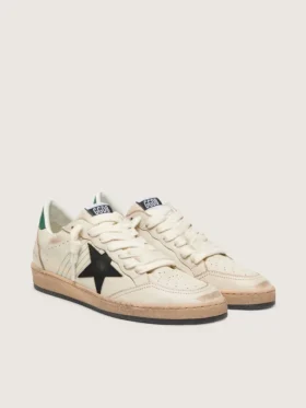 Ball Star pour homme avec étoile en cuir noir et languette de talon en cuir vert