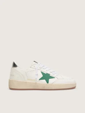Ball Star pour homme avec étoile en cuir vert et languette de talon en cuir métallisé