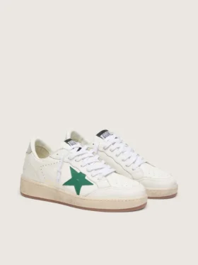 Ball Star pour homme avec étoile en cuir vert et languette de talon en cuir métallisé