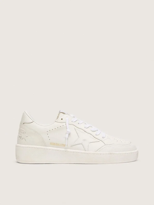 Ball Star pour homme avec étoile et languette de talon en cuir blanc