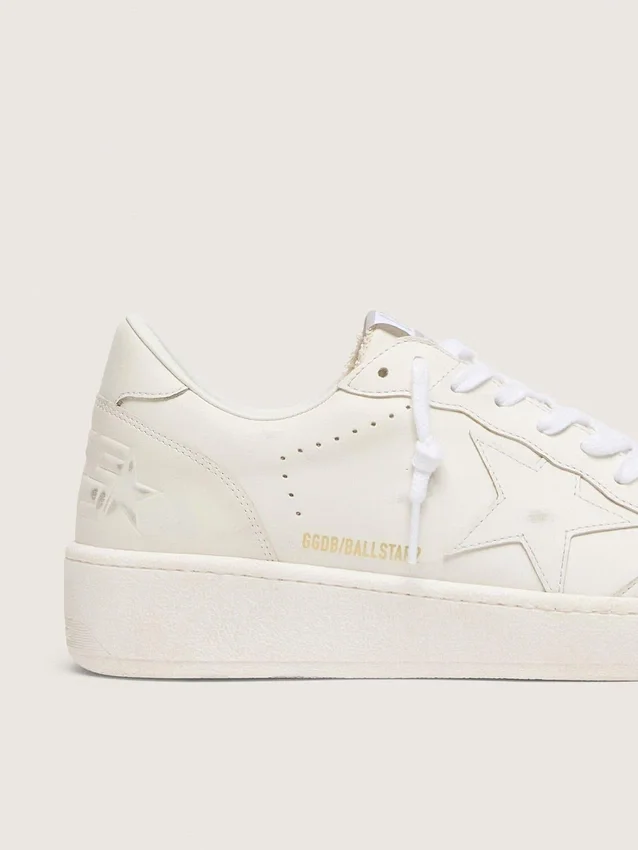 Ball Star pour homme avec étoile et languette de talon en cuir blanc