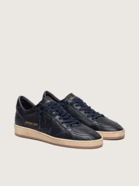 Ball Star pour homme en cuir bleu marine avec étoile en cuir ton sur ton