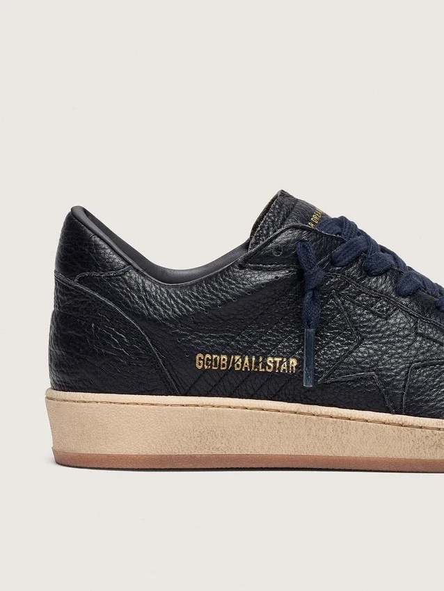 Ball Star pour homme en cuir bleu marine avec étoile en cuir ton sur ton