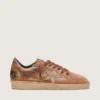 Ball Star pour homme en cuir marron avec étoile en daim beige et perles