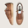 Ball Star pour homme en cuir marron avec étoile en daim beige et perles