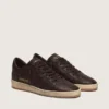Ball Star pour homme en cuir marron foncé avec étoile en cuir ton sur ton