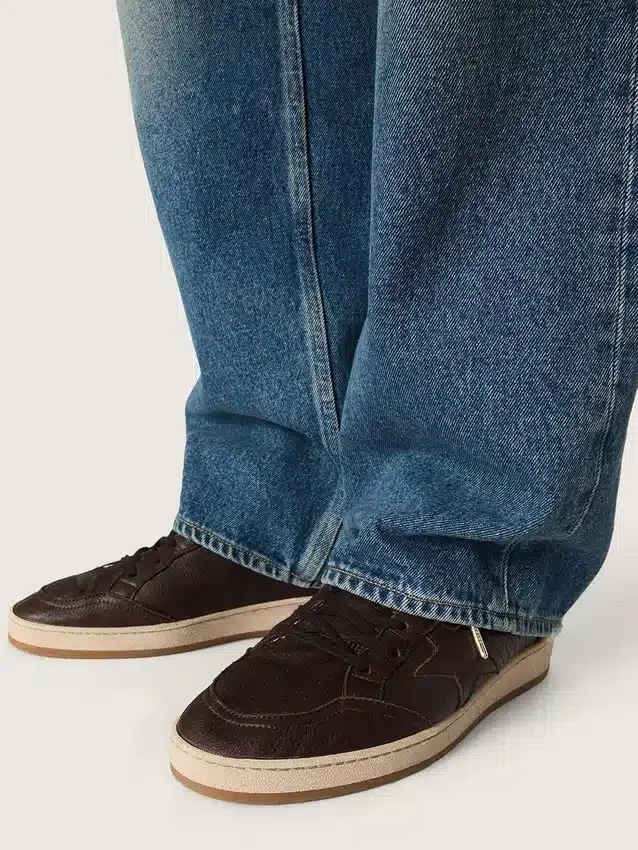 Ball Star pour homme en cuir marron foncé avec étoile en cuir ton sur ton