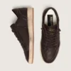 Ball Star pour homme en cuir marron foncé avec étoile en cuir ton sur ton