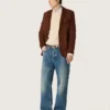 Ball Star pour homme en cuir marron foncé avec étoile en cuir ton sur ton
