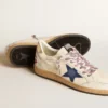 Ball Star pour homme en cuir nappa avec étoile en daim bleu et languette de talon en cuir platine