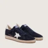 Ball Star pour homme en daim bleu foncé avec étoile en cuir blanc