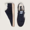 Ball Star pour homme en daim bleu foncé avec étoile en cuir blanc