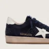 Ball Star pour homme en daim bleu foncé avec étoile en cuir blanc