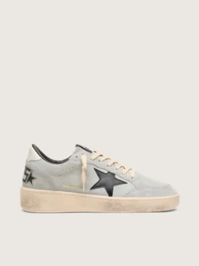Ball Star pour homme en daim gris avec étoile en cuir noir