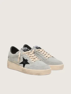 Ball Star pour homme en daim gris avec étoile en cuir noir
