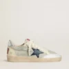 Ball Star pour homme en daim gris avec étoile en nubuck bleu et languette de talon en cuir laminé