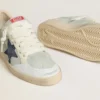 Ball Star pour homme en daim gris avec étoile en nubuck bleu et languette de talon en cuir laminé