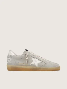 Ball Star pour homme en daim gris clair avec étoile en cuir blanc