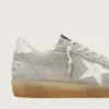 Ball Star pour homme en daim gris clair avec étoile en cuir blanc