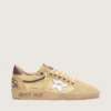 Ball Star pour homme en daim jaune avec étoile argentée et empiècements en mesh jaune