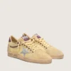 Ball Star pour homme en daim jaune avec étoile argentée et empiècements en mesh jaune