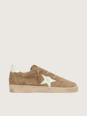 Ball Star pour homme en daim marron avec étoile en cuir blanc