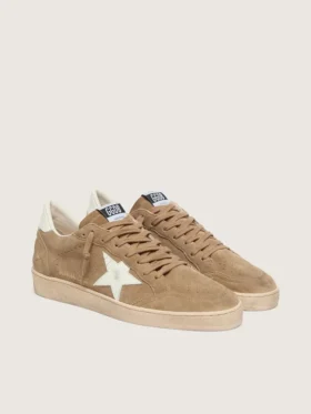 Ball Star pour homme en daim marron avec étoile en cuir blanc