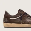 Ball Star pour homme en daim marron avec étoile et languette au talon en cuir marron